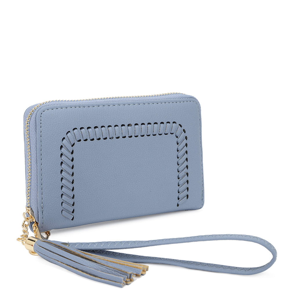 SMOOTH DESIGN ZIPPER TASSEL HAND STRAP WALLET