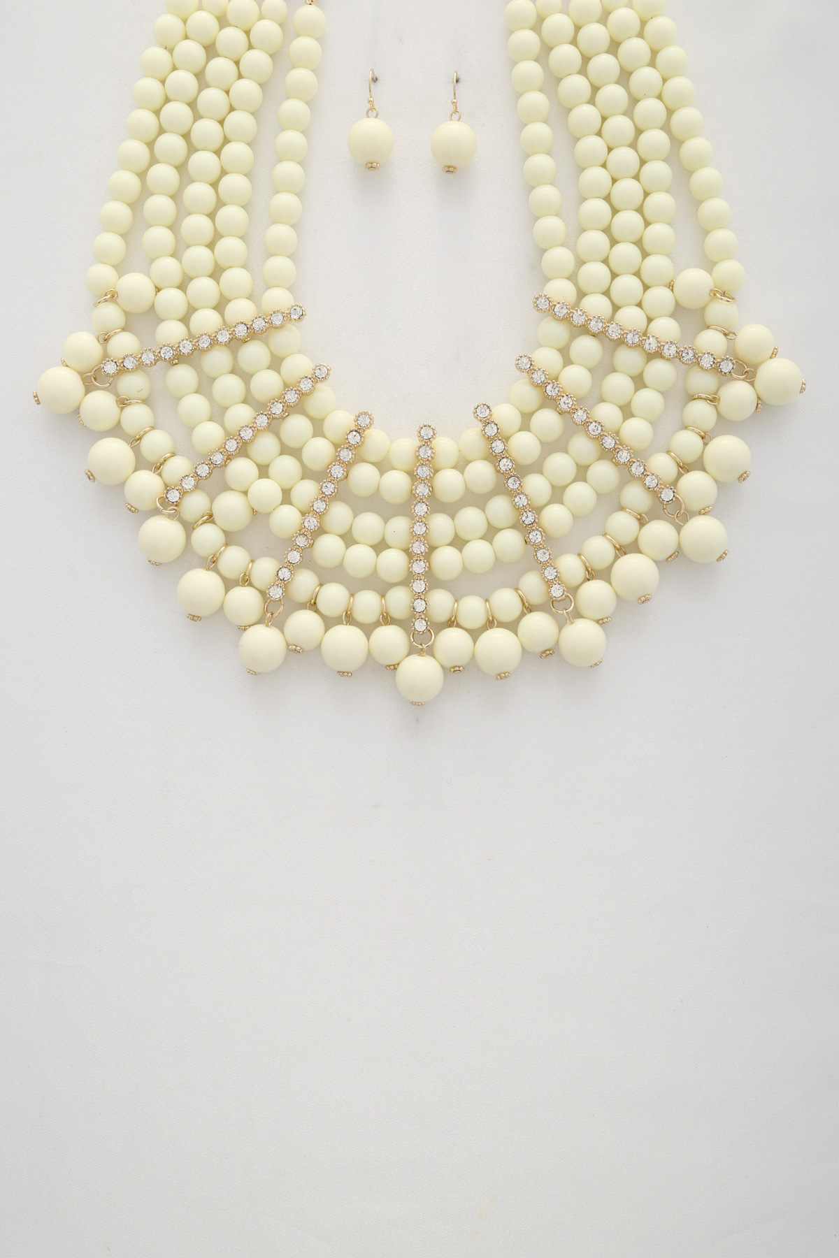 BALL RHINESTONE BAR STATEMENT NECKLACE