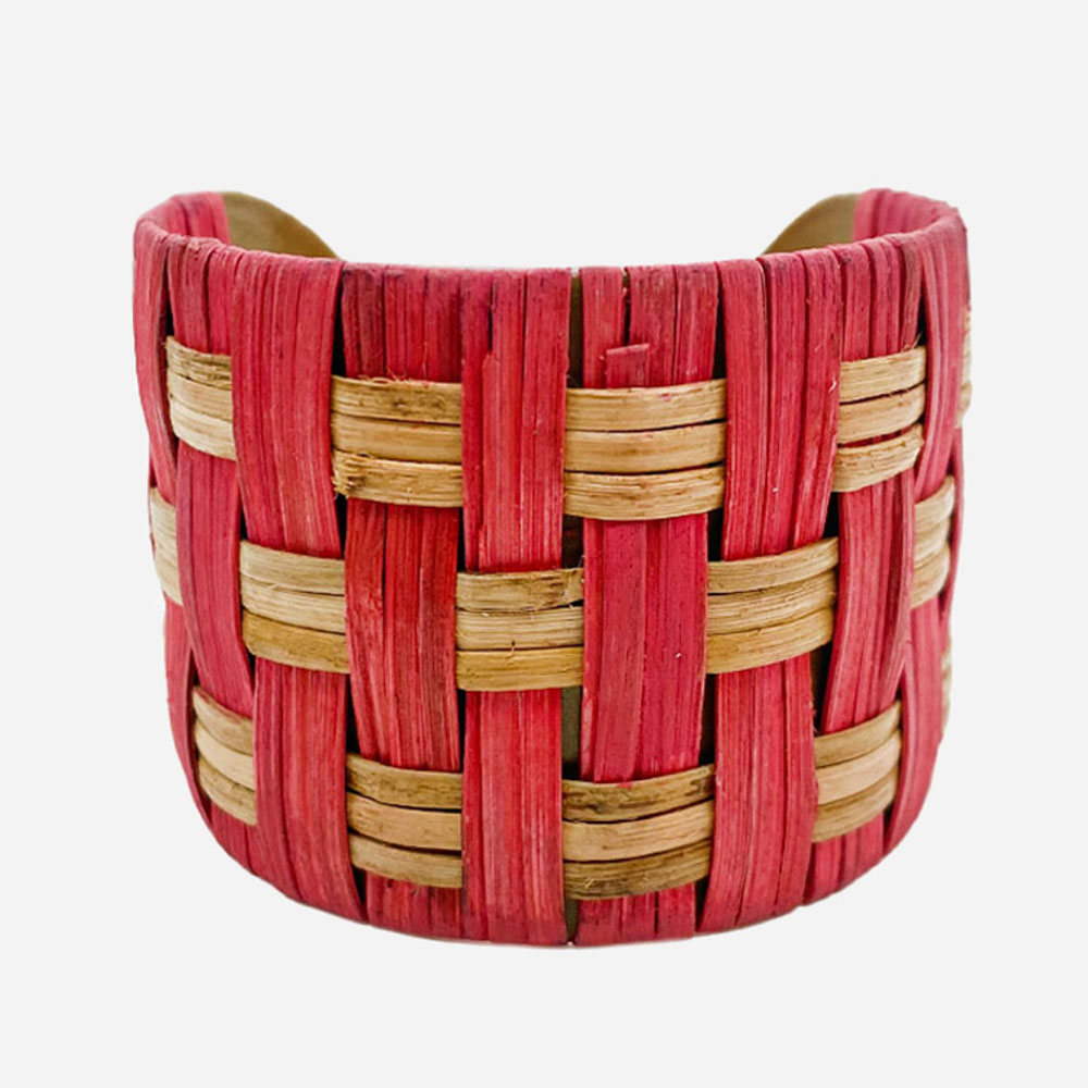 PATTERNED RATTAN BANGLE BRACELET