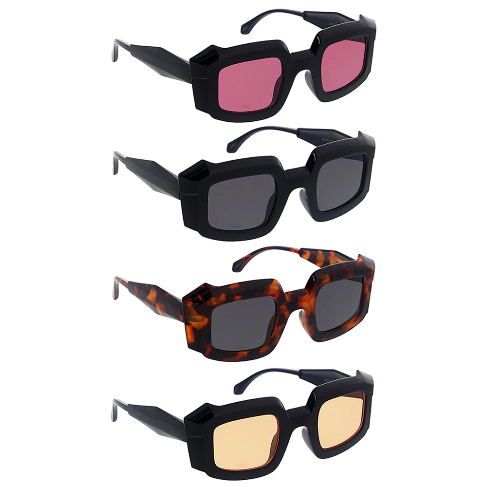 MODERN LARGE GEOMETRICAL FRAME SUNGLASSES 1DZ