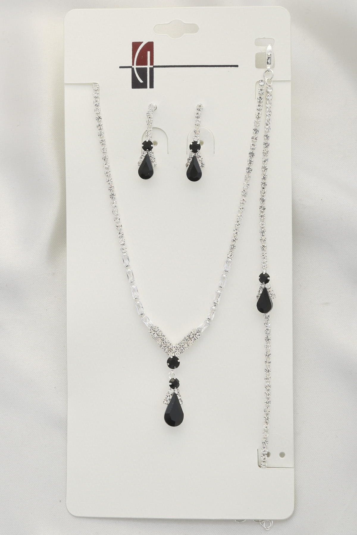TEARDROP RHINESTONE NECKLACE BRACELET SET