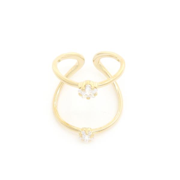 SODAJO CRYSTAL DOUBLE LOOP METAL RING