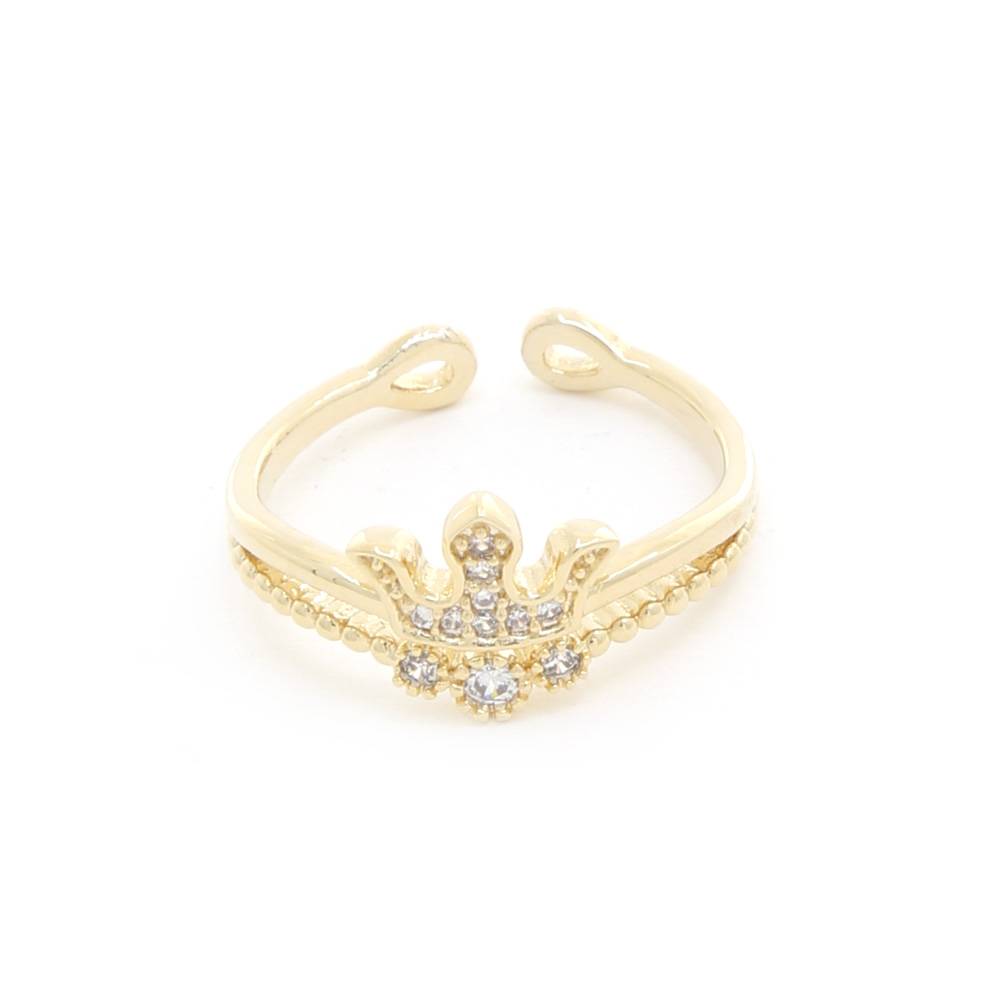 SODAJO CROWN CRYSTAL ADJUSTABLE RING