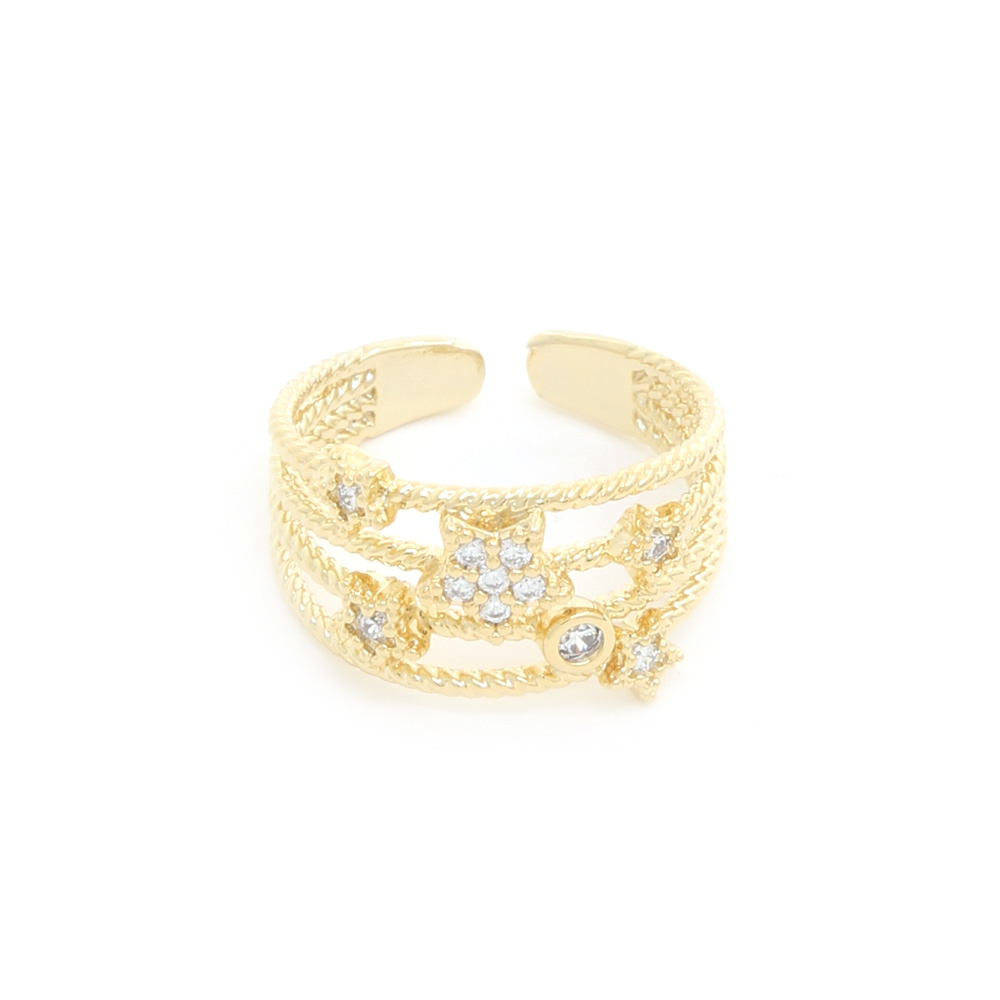 SODAJO STAR CRYSTAL ADJUSTABLE RING