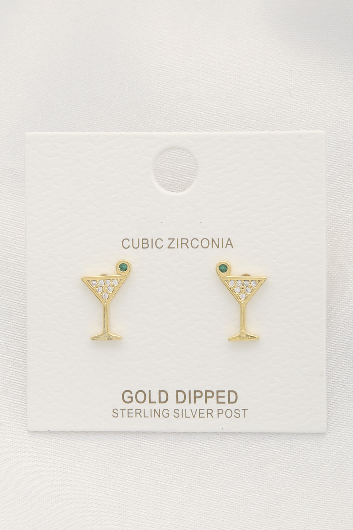 COCKTAIL GLASS STUD EARRING