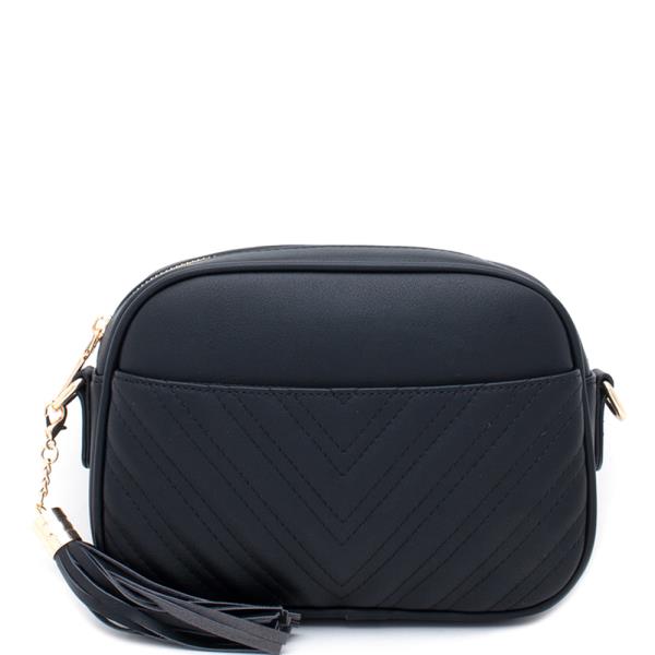 SMOOTH CHIC TASSEL DESIGNC ZIPPER CROSSBODY BAG