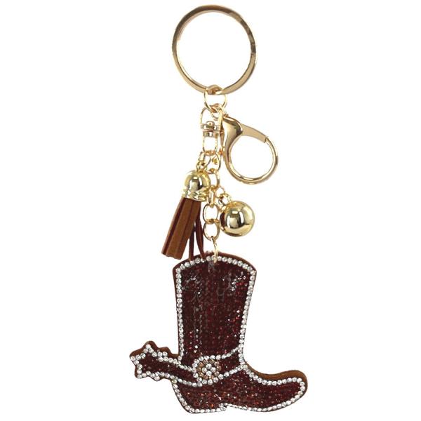 RHINESTONE WESTERN STYLE BOOTS KEYCHAIN