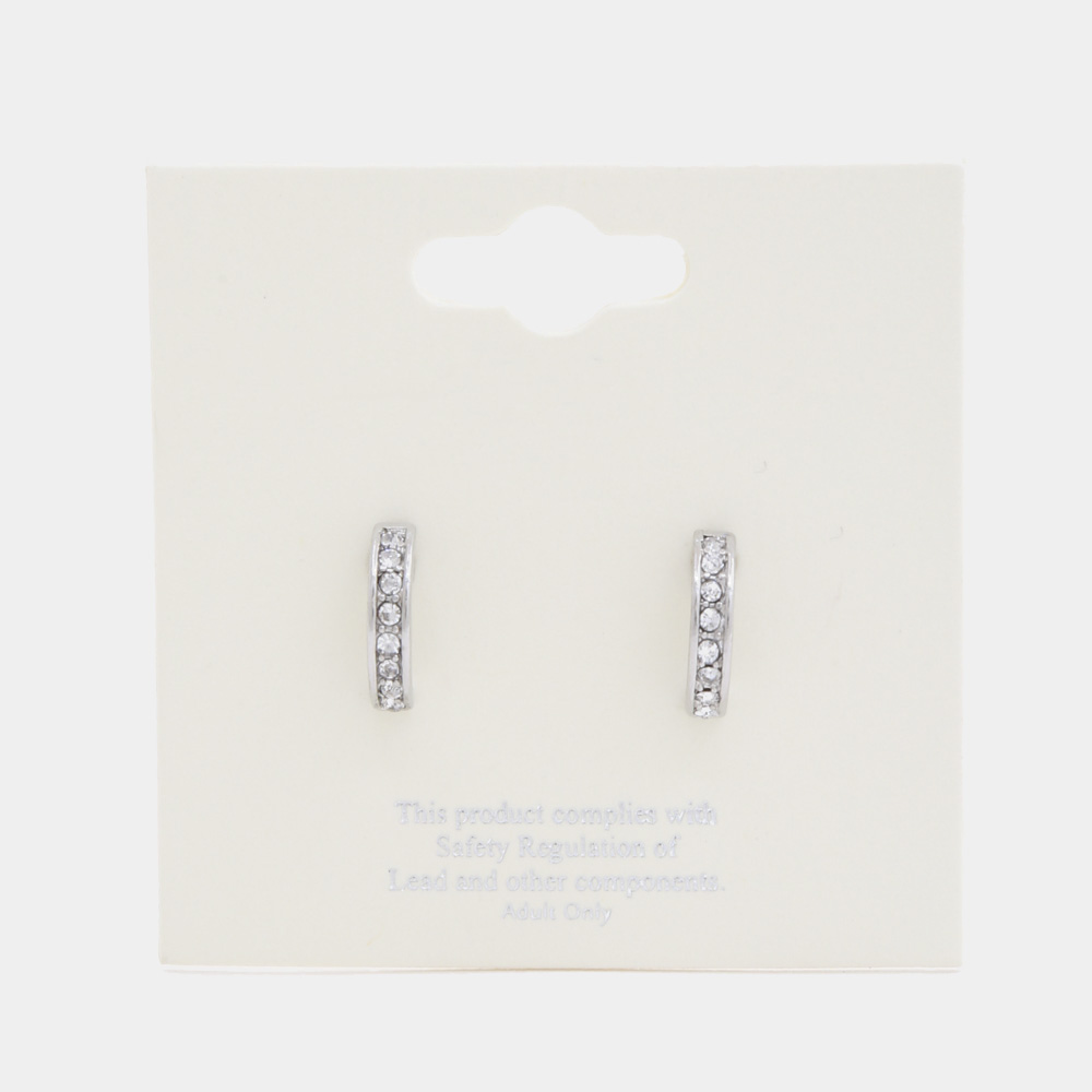 CRYSTAL HALF CIRCLE EARRING