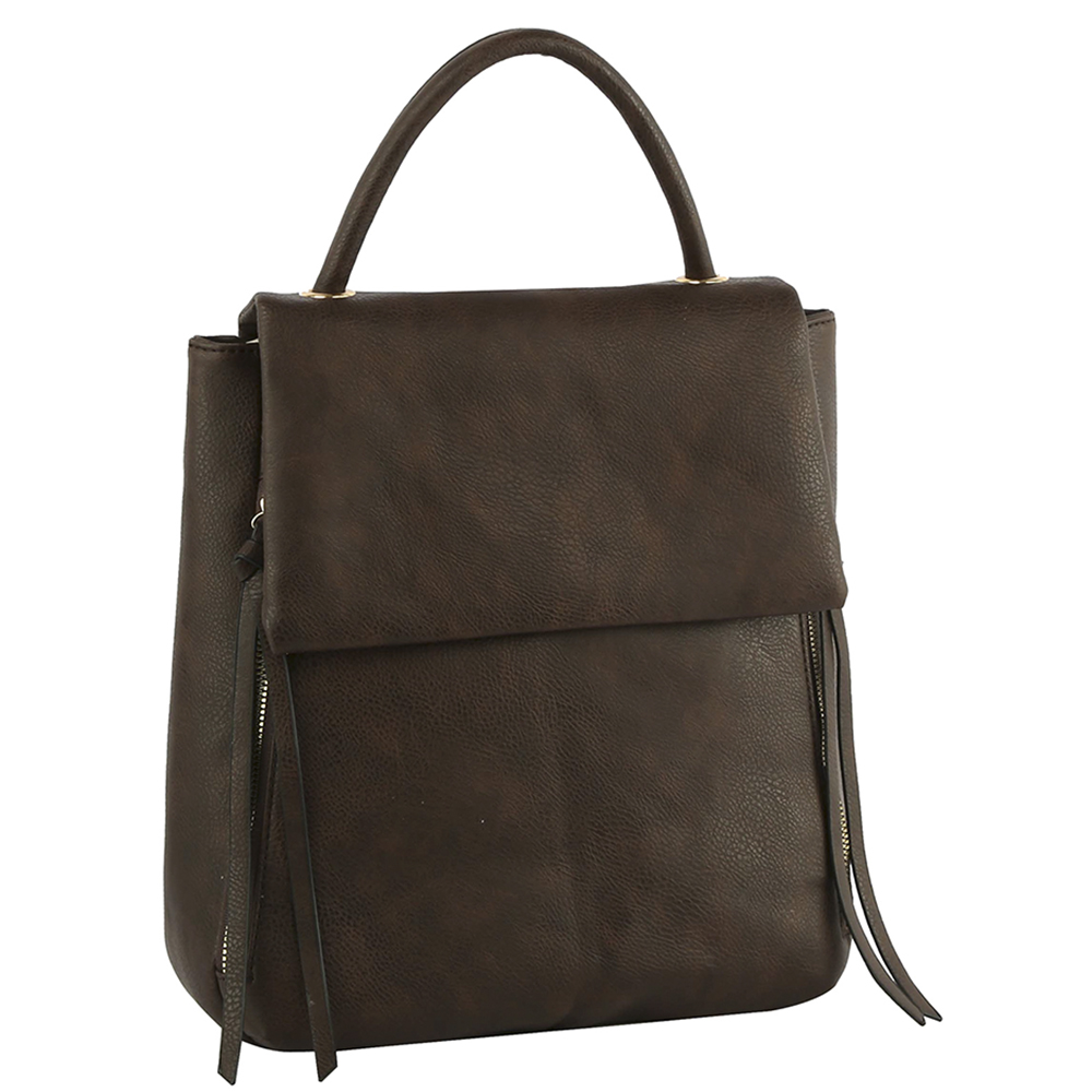 PLAIN SMOOTH CONVERTIBLE BACKPACK