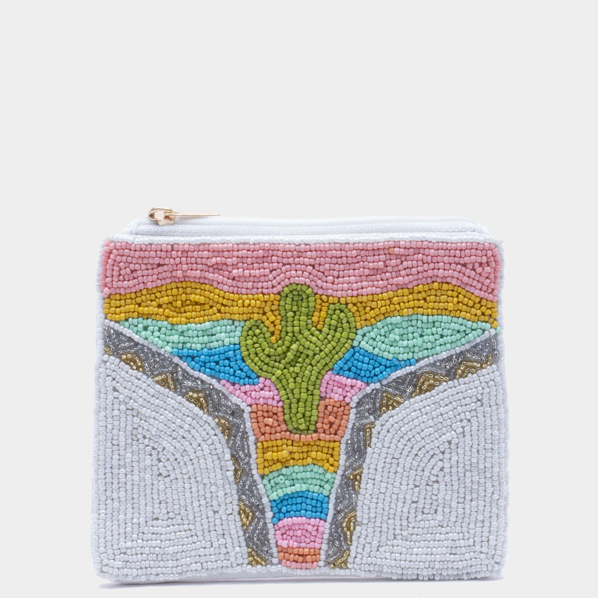 COLORFUL CACTUS SEED BEAD POUCH