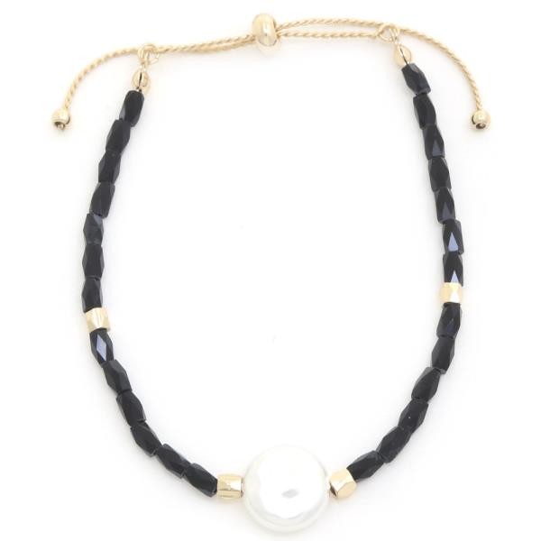 PERAL BEADED SLIDE ADJUSTABLE BRACELET