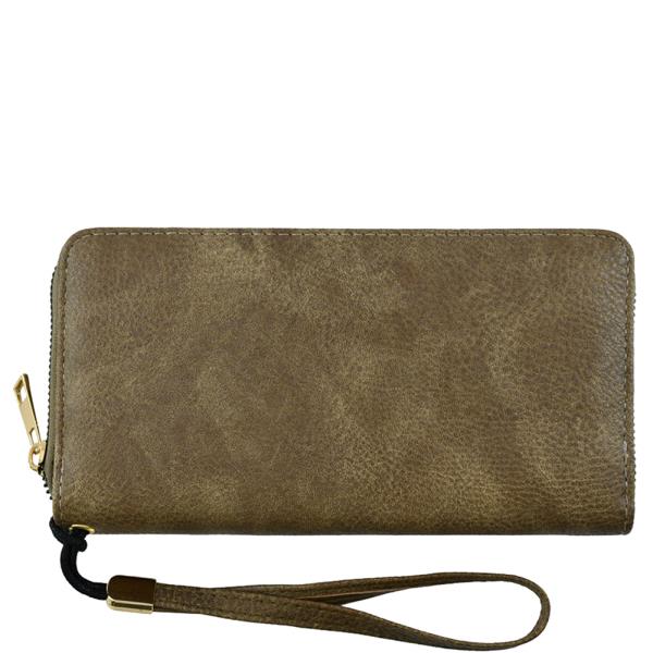 SMOOTH HAND STRAP ZIPPER WALLET