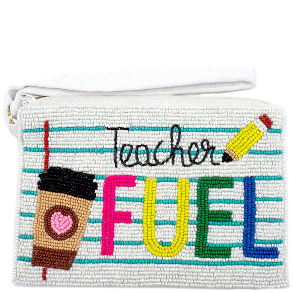 TEACHER FUEL SEED BEAD COIN BAG