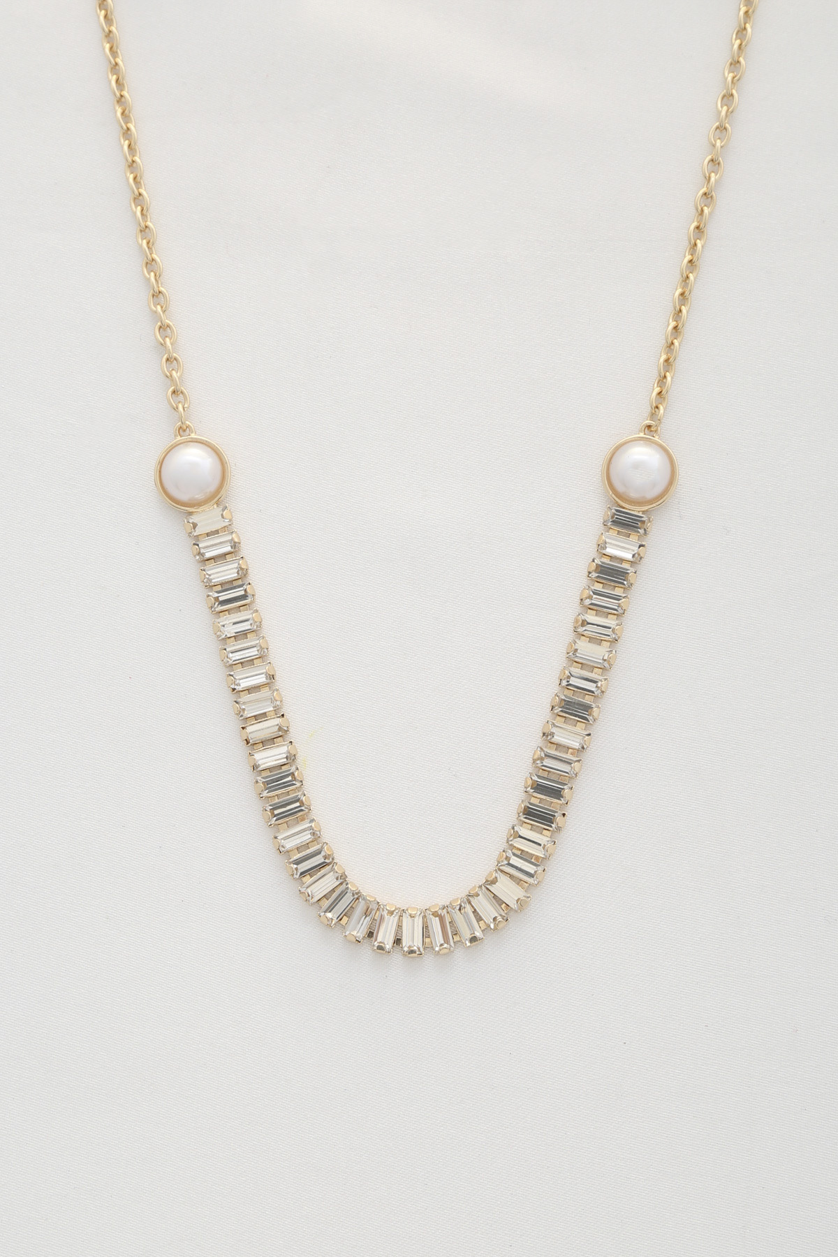 CRYSTAL PEARL BEAD NECKLACE