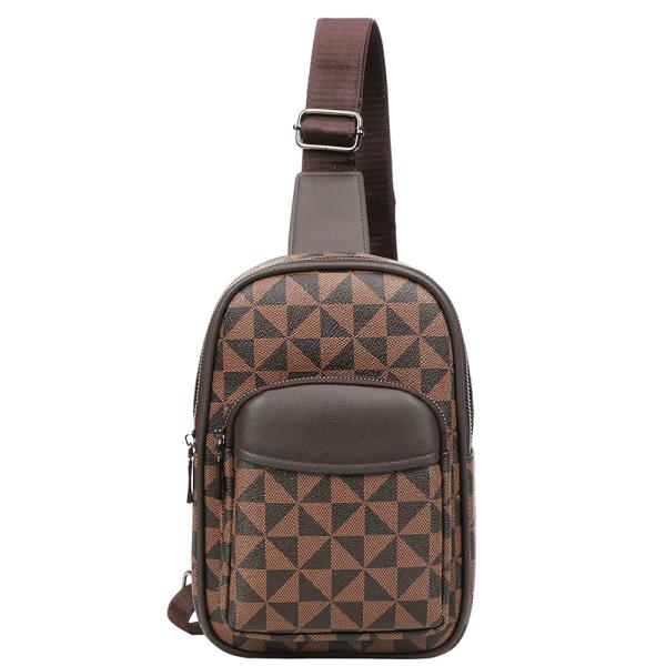 MONOGRAM ZIPPER DESIGN SLING CROSSBODY BAG