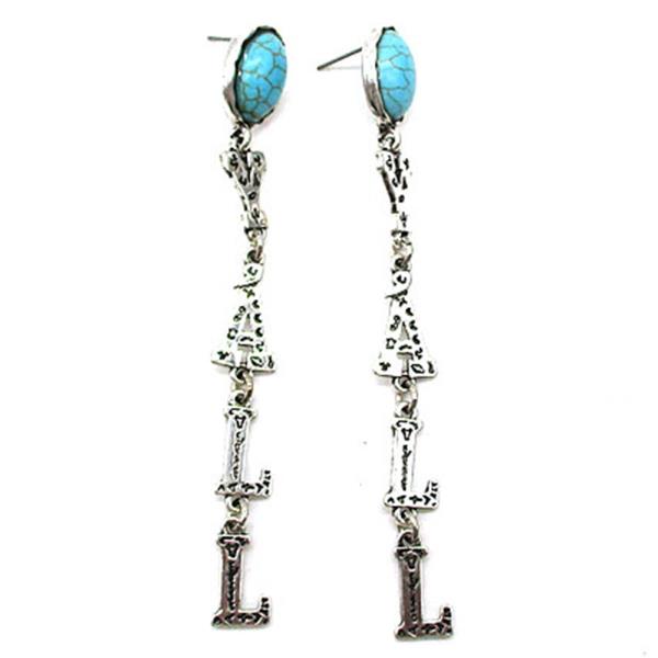 TURQUOISE BEAD Y`ALL DANGLE EARRING