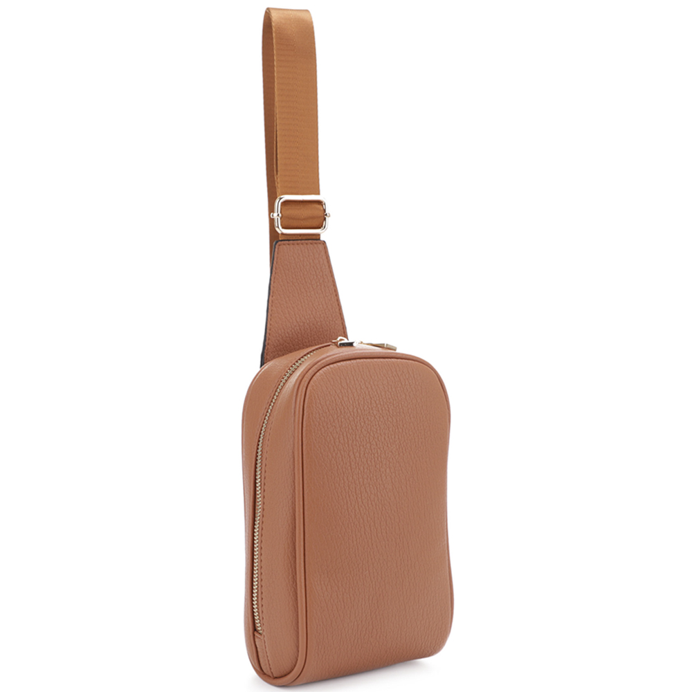 SMOOTH ZIPPER SLING CROSSBODY BAG