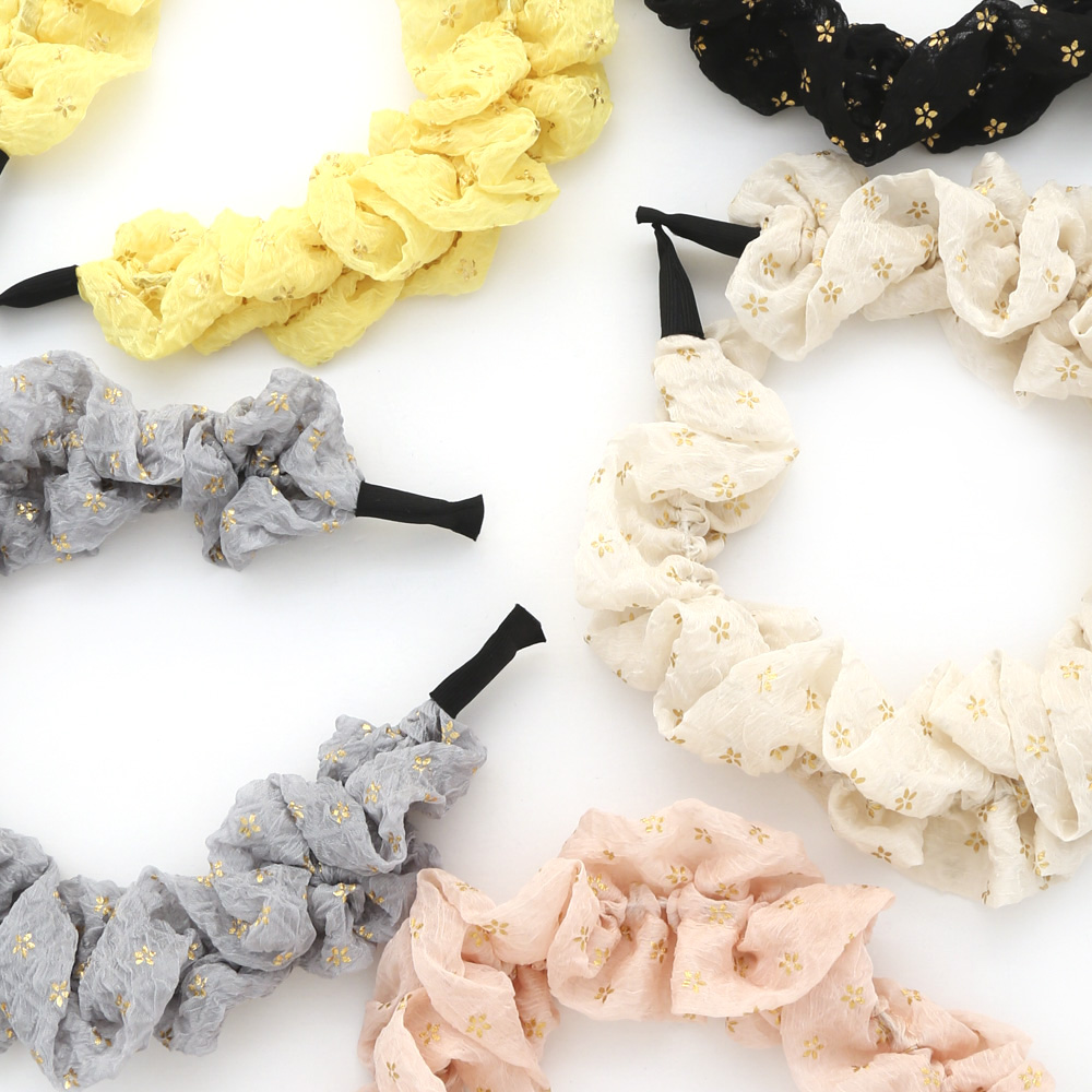 FLOWER PRINT RUFFLE HEADBAND