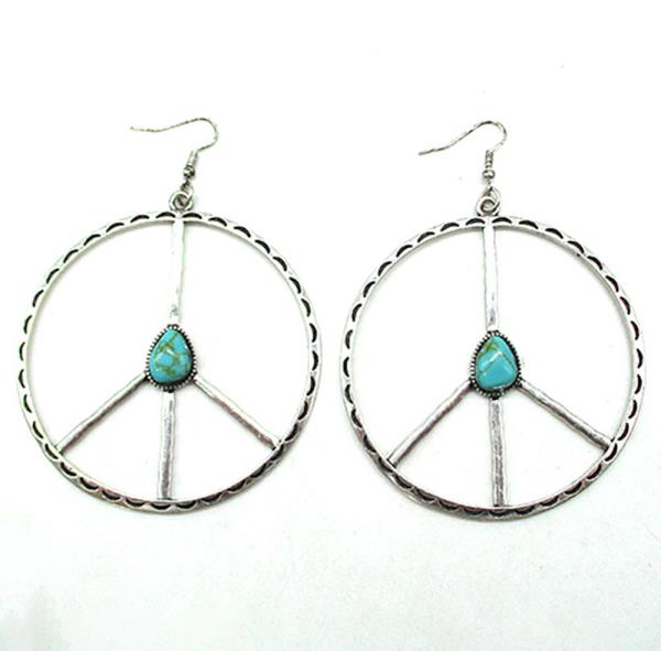 WESTERN PEACE SHAPE METAL EARRING