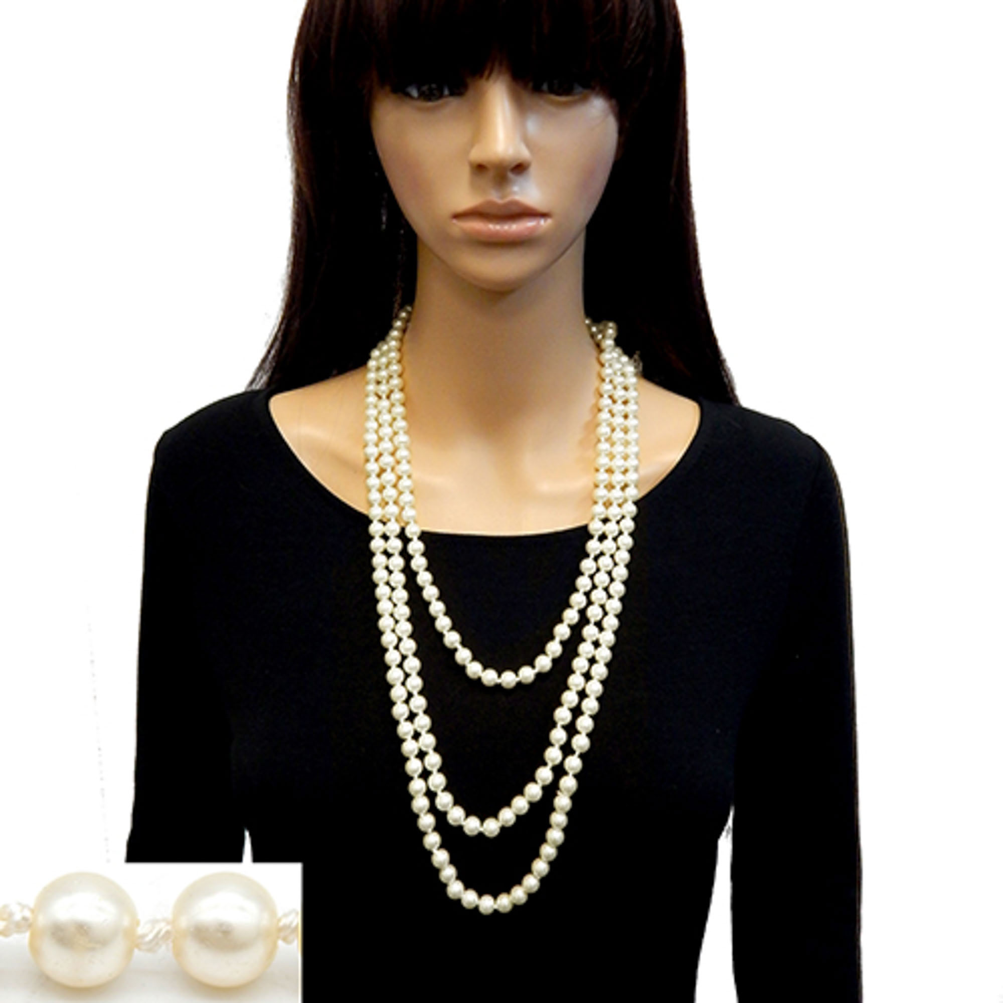 GLASS PEARL LONG NECKLACE