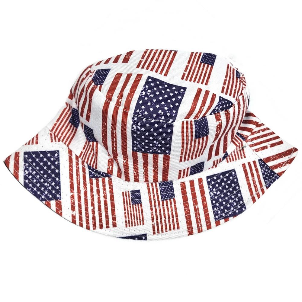 AMERICAN FLAG PRINT BUCKET HAT