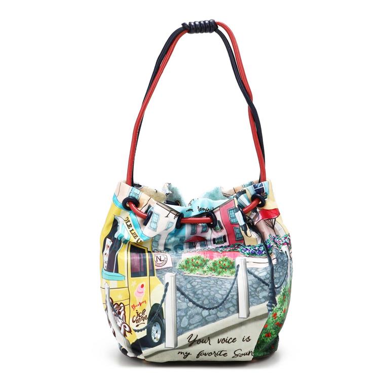 COZY STREET IN MILAN NYLON SEQUIN BUCKET BAG