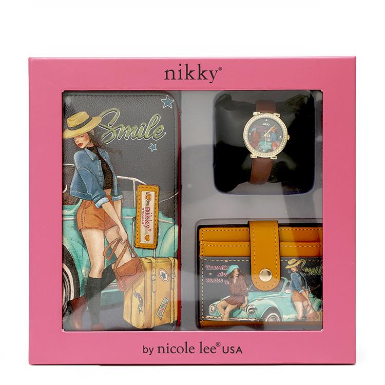 3 PIECE GIFT SET ( WALLET, ID CARD, WATCH )