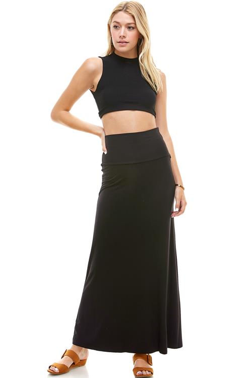 Long Maxi Skirt Solid   Made In USA