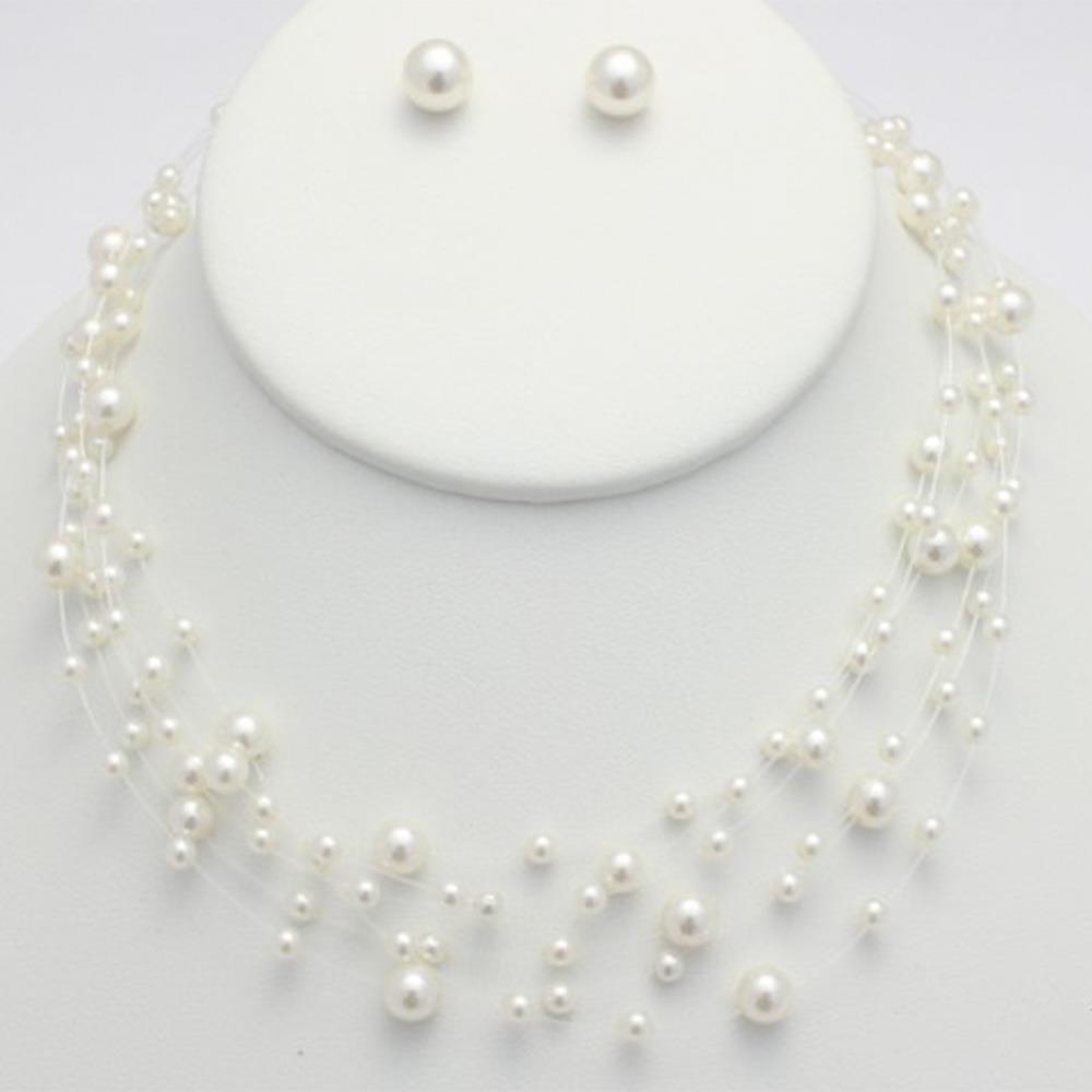 PEARL BEAD LAYERED NECKLACE