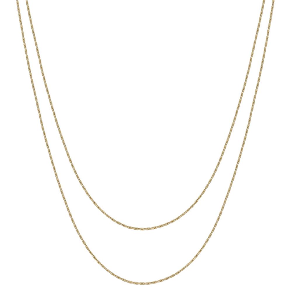 2 LAYERED THIN CHAIN NECKLACE