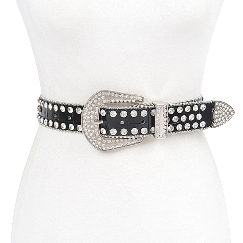 MULTI METAL STONE STUDDED PLUS BELT