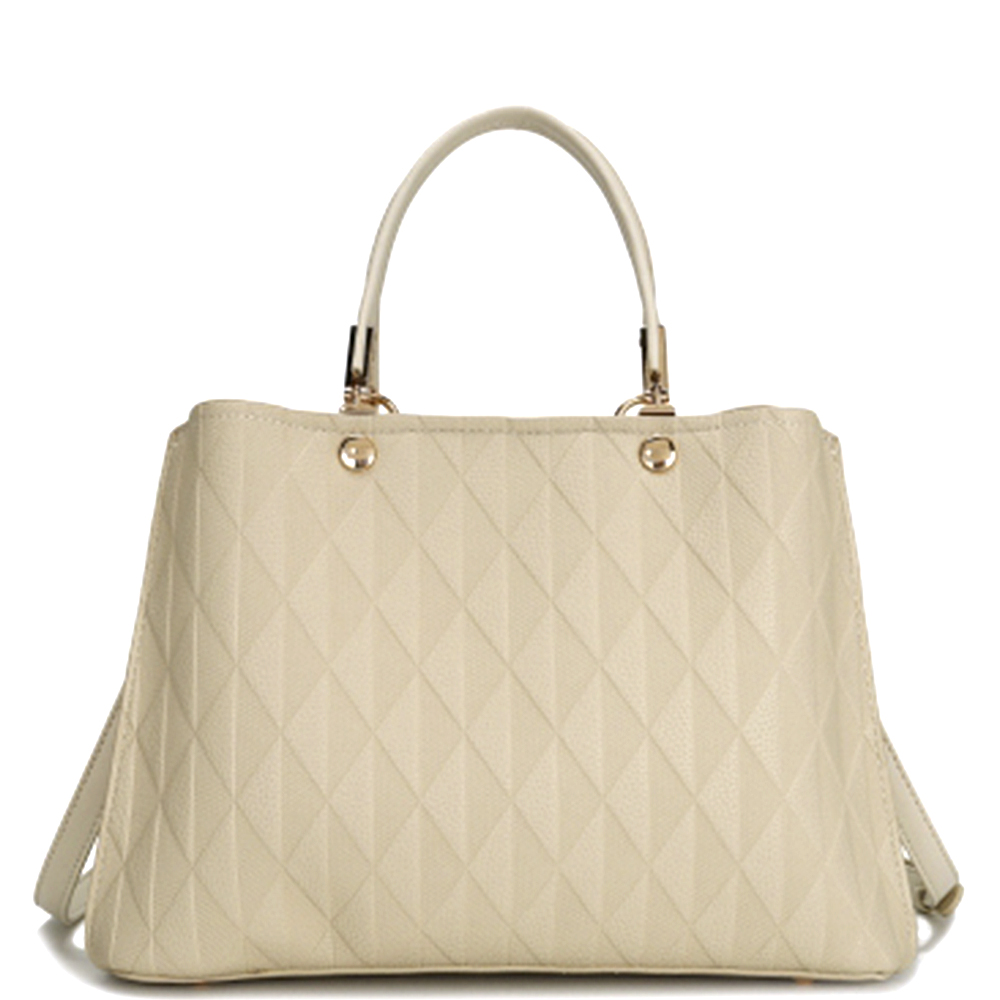 TEXTURE PATTERN HANDLE SATCHEL BAG