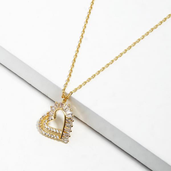 CRYSTAL HEART CHARM NECKLACE