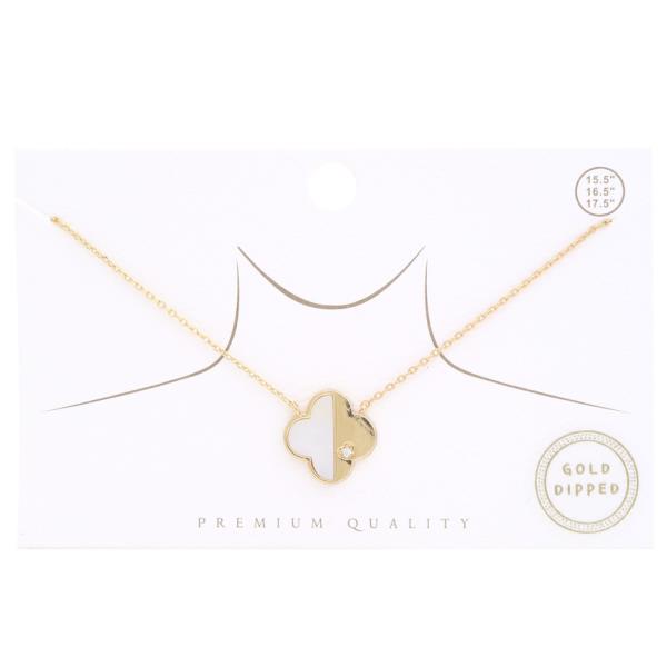 PREMIUM QUALITY GOLD DIPPED FLOWER CHARM NECKLACE