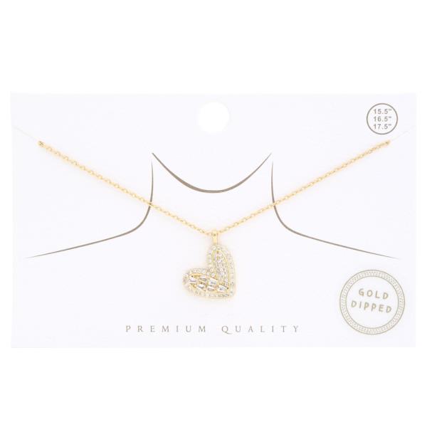 PREMIUM QUALITY GOLD DIPPED HEART CHARM NECKLACE