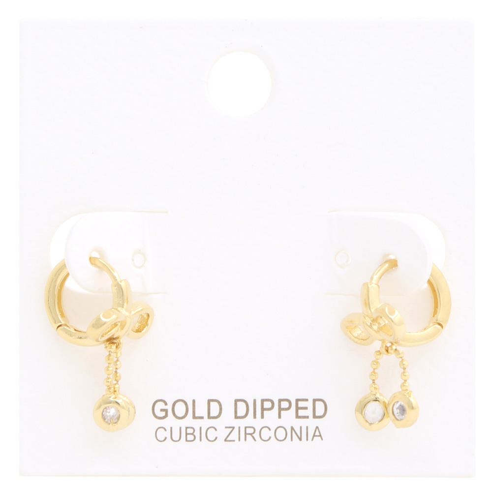 CZ GOLD DIPPED CHERRY POST EARRING