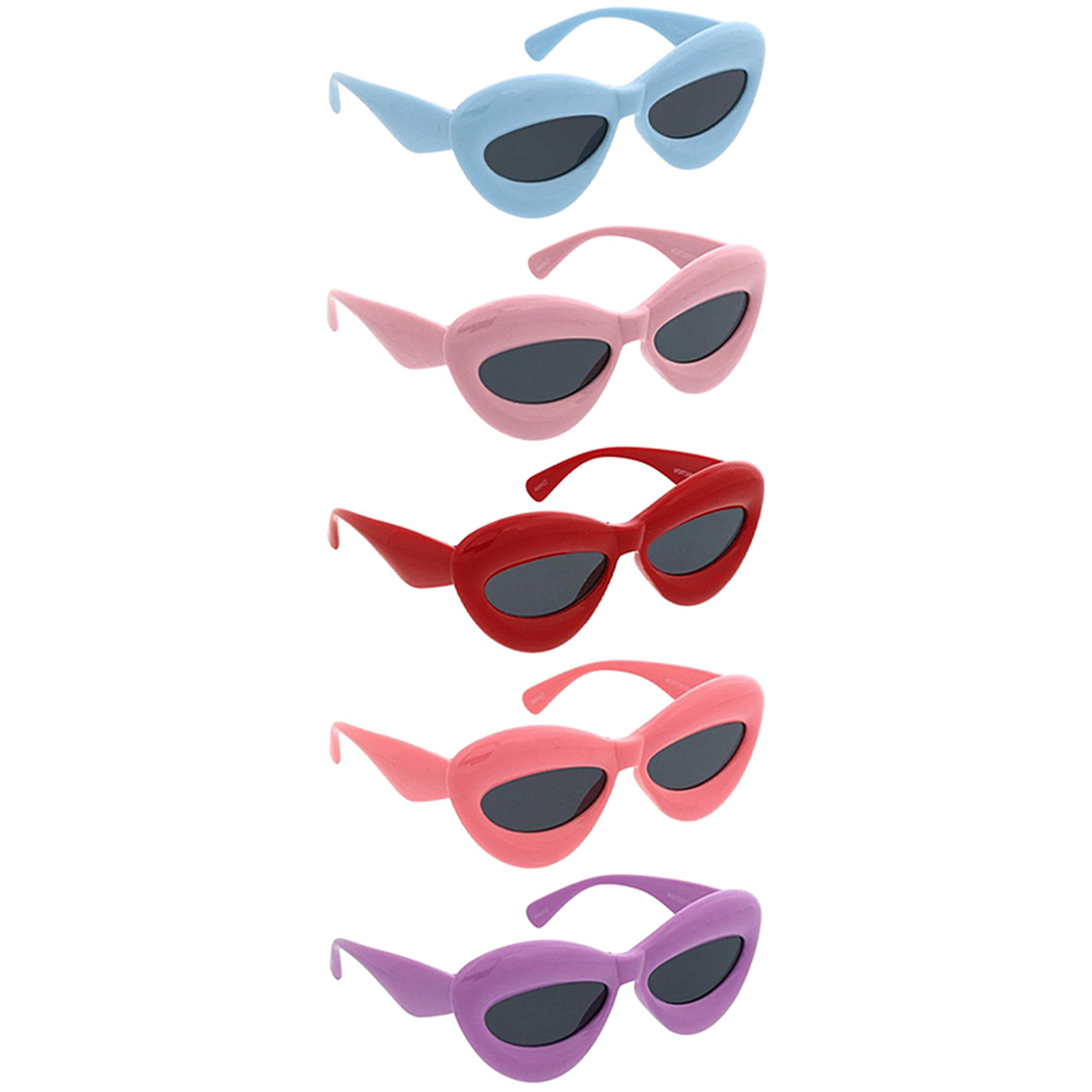 GIRLS PUFFY CAT EYE SUNGLASSES 1DZ