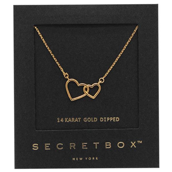 SECRET BOX 14K GOLD DIPPED HEART PENDANT NECKLACE