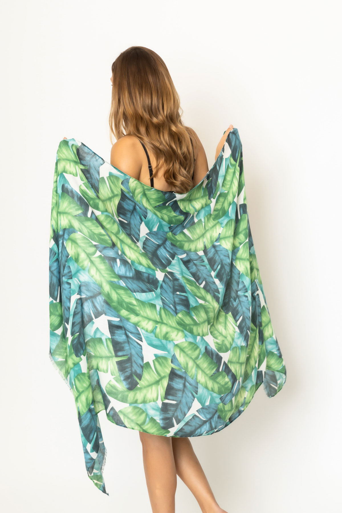 PALM LEAF PRINT SCARF