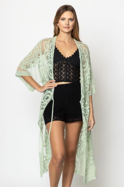 FLOWER LACE KIMONO