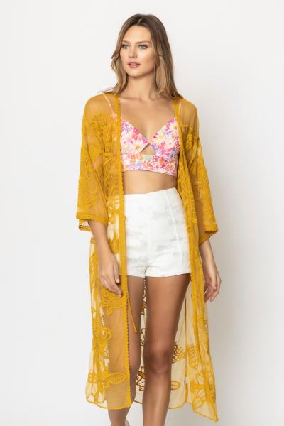 FLORAL LACE KIMONO