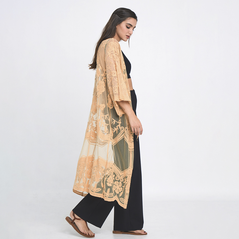 FLORAL LACE KIMONO