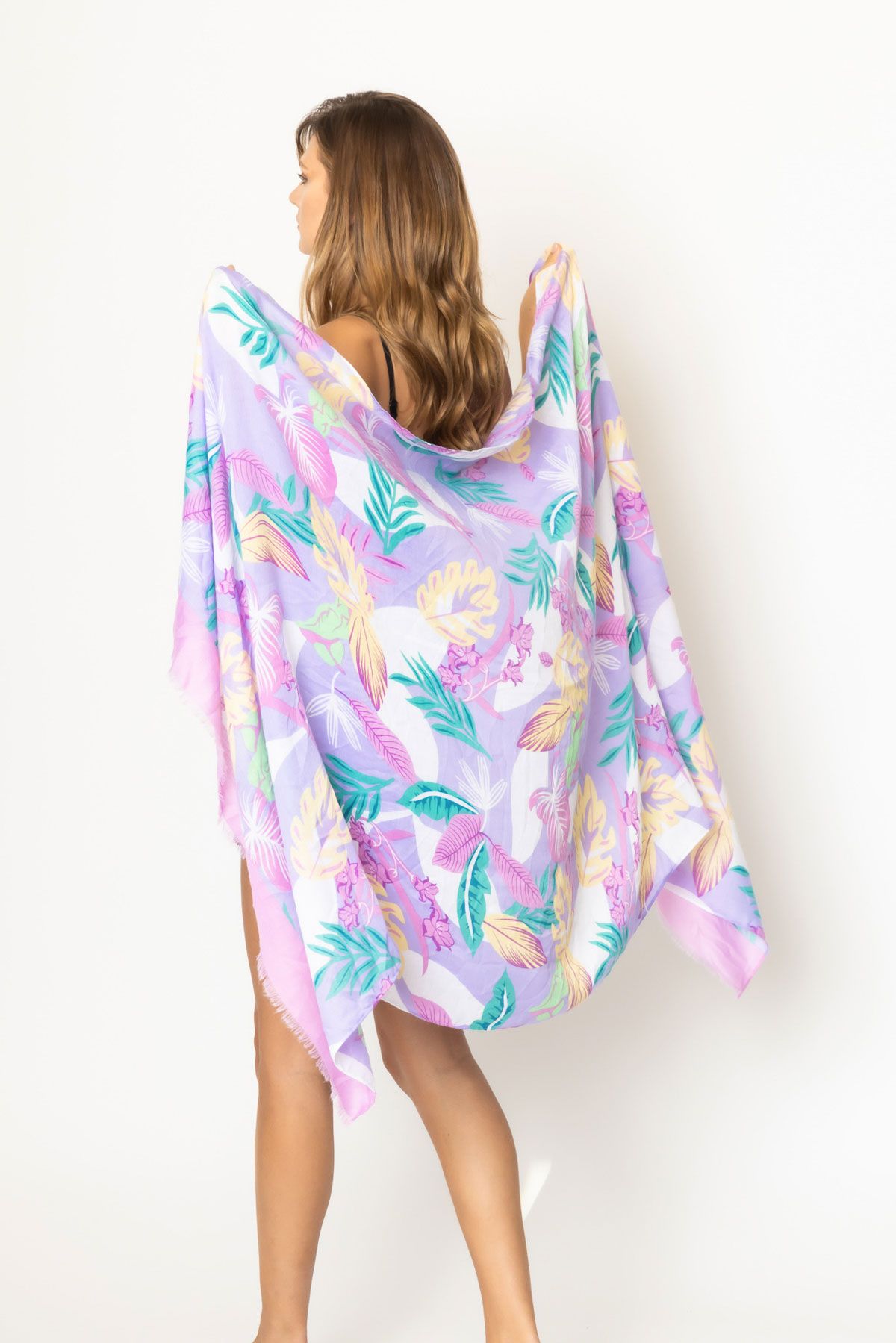 PALM LEAF PRINT SCARF