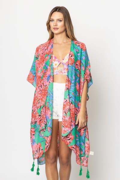 FLORAL PRINT KIMONO