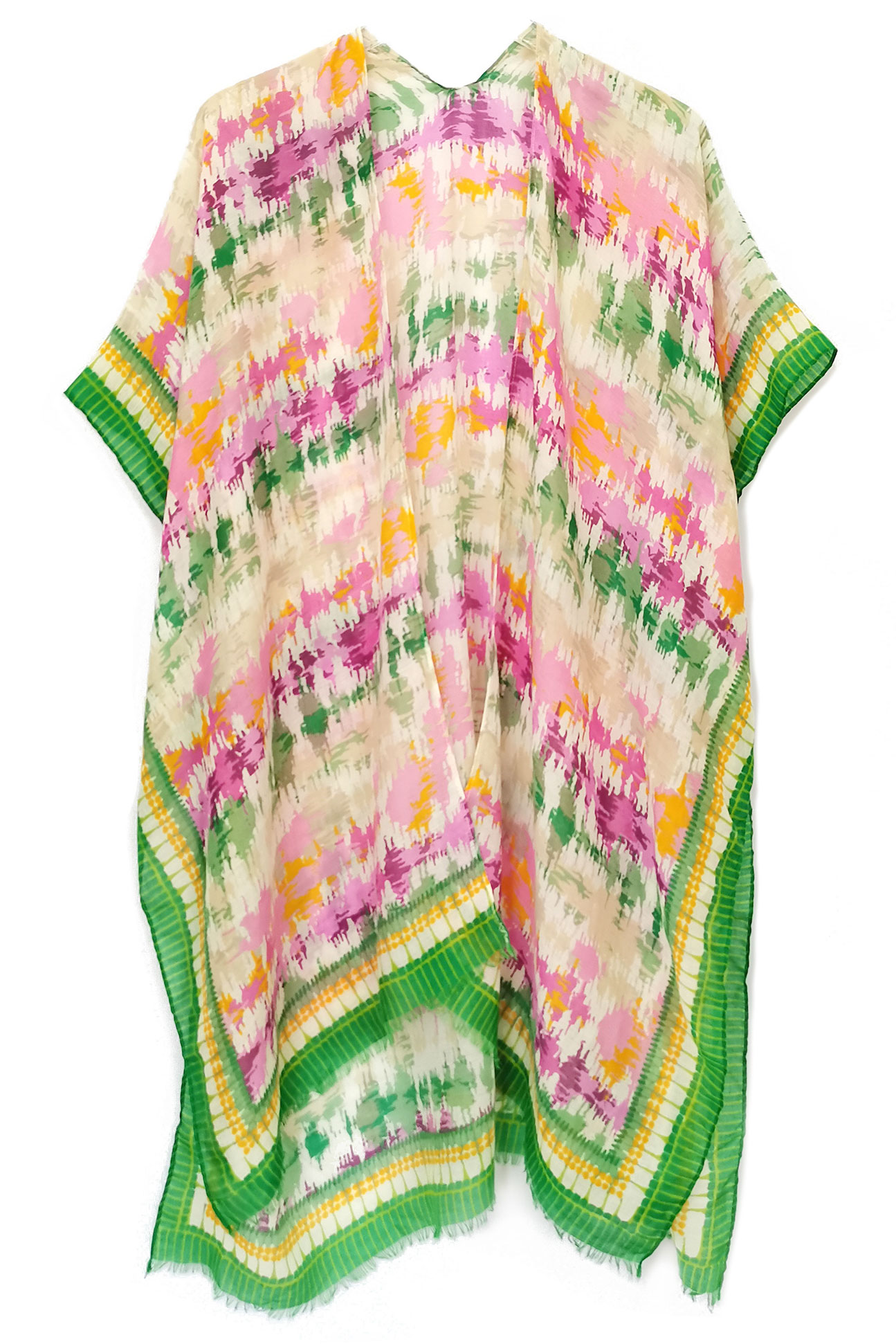 BORDER TIE DYE PRINT KIMONO