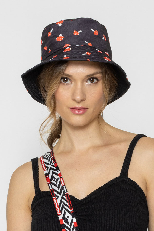 MUSHROOM PRINT BUCKET HAT