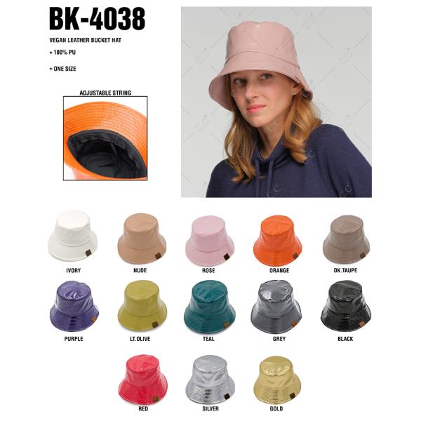 CC VEGAN LEATHER BUCKET HAT