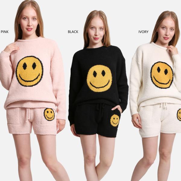 HAPPY FACE CREWNECK SWEATER - ML