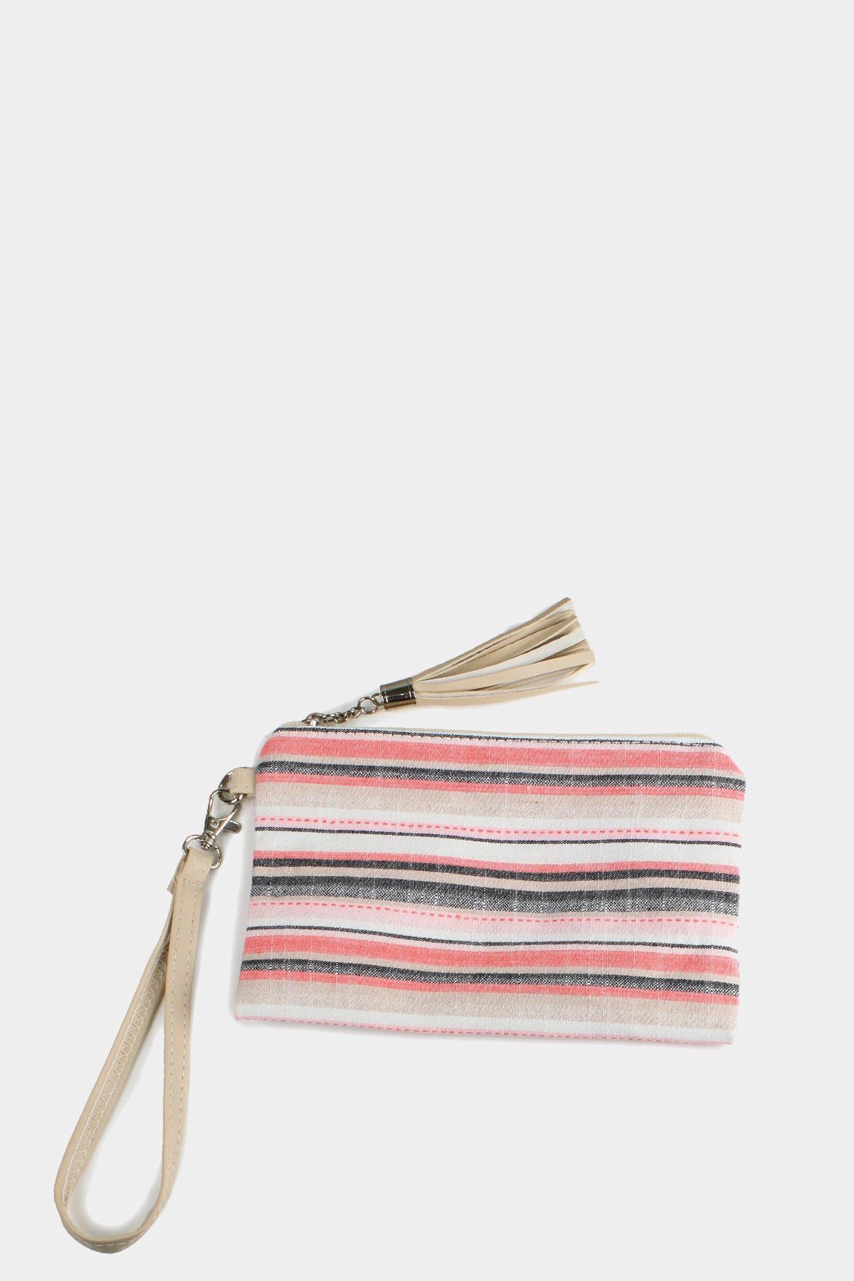 STRIPE WALLET W/WRISTLET