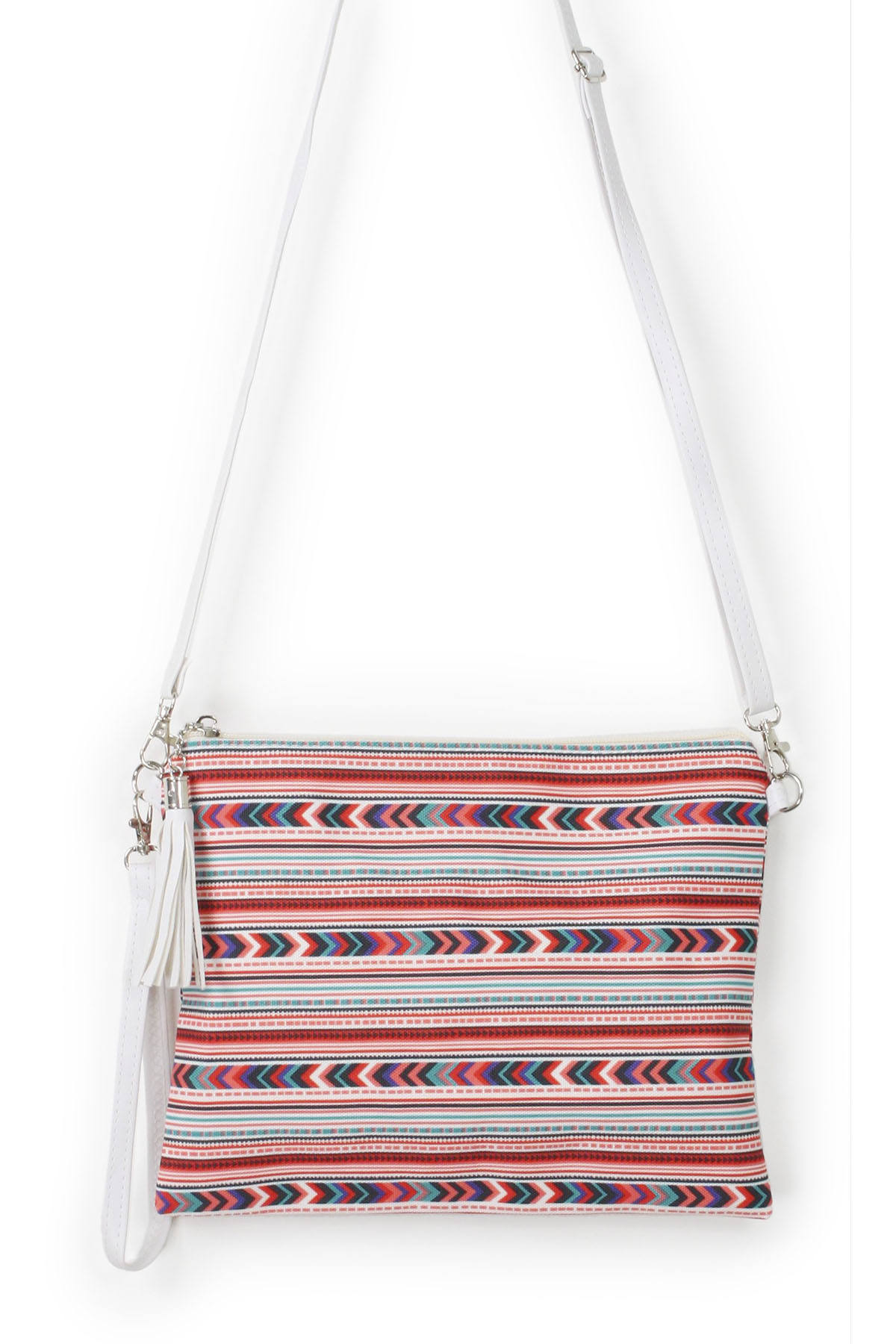 AZTEC PRINT CROSSBODY/CLUTCH BAG